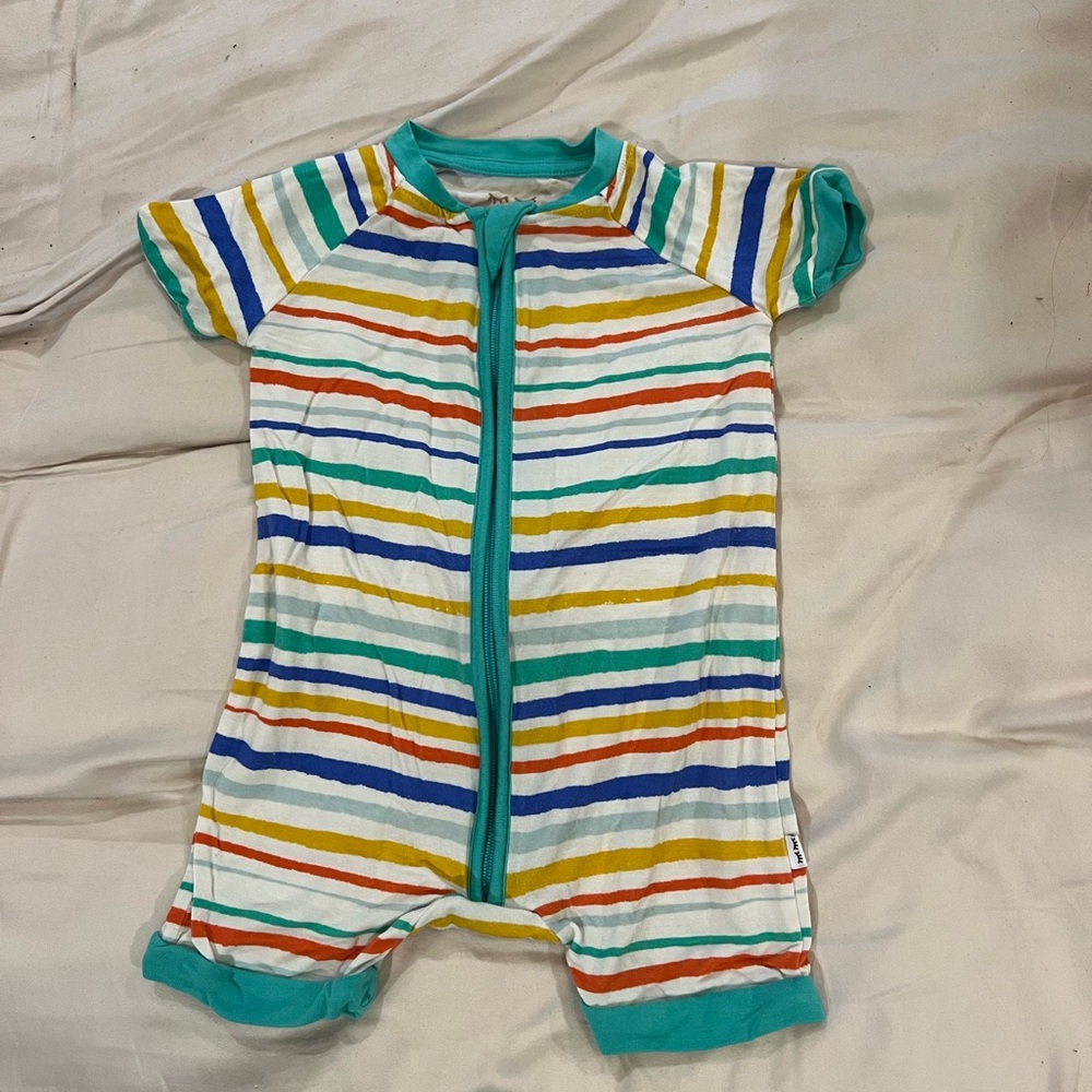Little Sleepies striped romper 3-6 mos